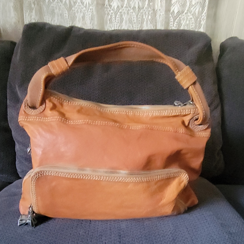 BCBGMaxazria Tan Leather Handbag Purse